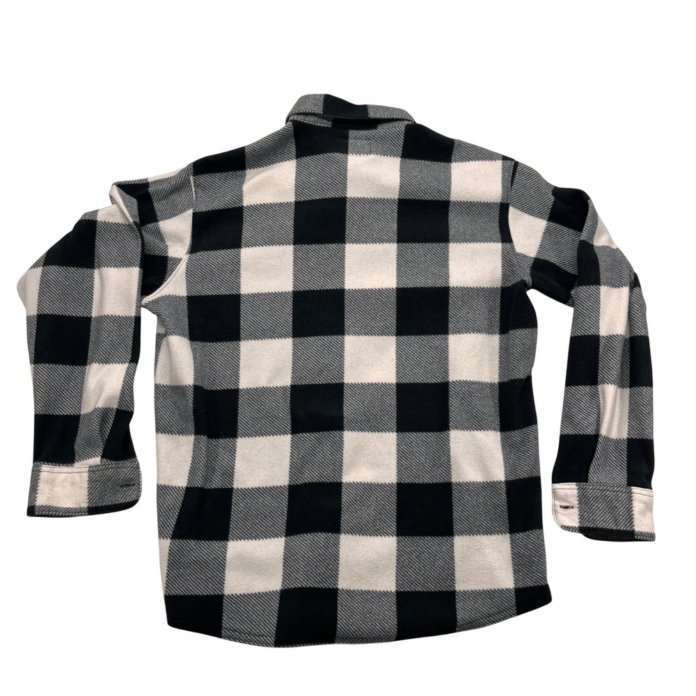 Wrangler‎ Authentics Mens Fleece Buffalo Plaid Shirt Jacket Black White Size M - Picture 7 of 7